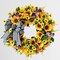 Sunflower Wreaths for Front Door,18 inch Yellow Spring and Summer Door Wreath with Bow, Handmade Silk Sunflower Decor for Home Party Festival Wedding Decor